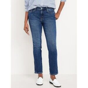 Old Navy High Rise Curvy Vintage Slim Jeans Women 4 Blue Medium Wash Stretch NEW